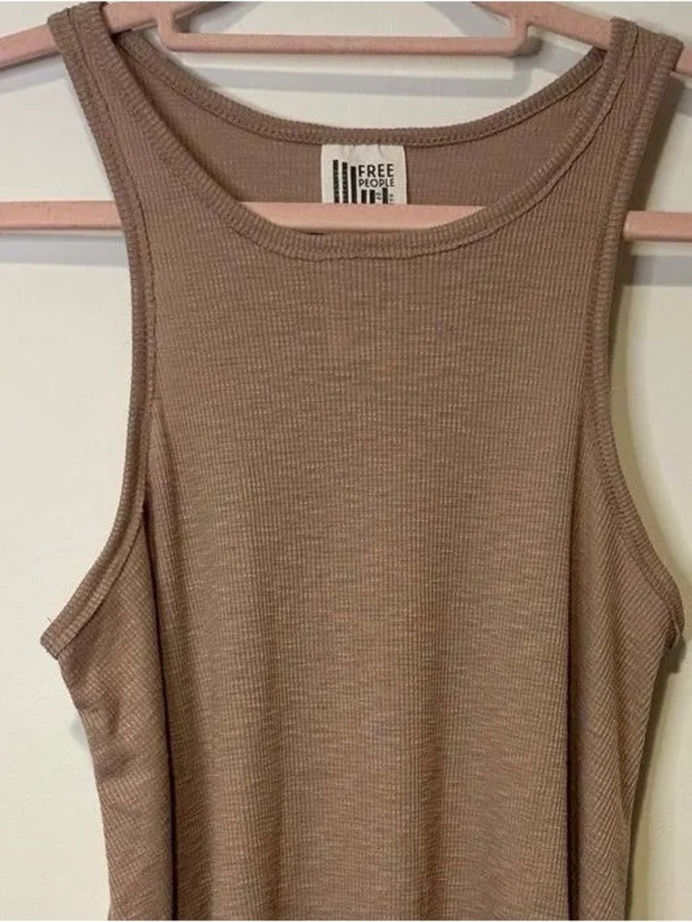 Free People Long Beach Ribbed Racerback Swing Tank Bundle Grey & Tan Small - Picture 6 of 8